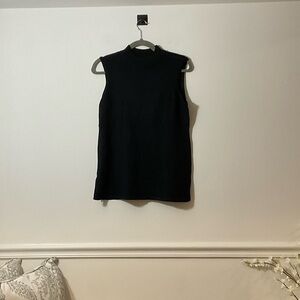JM Collection Black Turtle Neck Tank